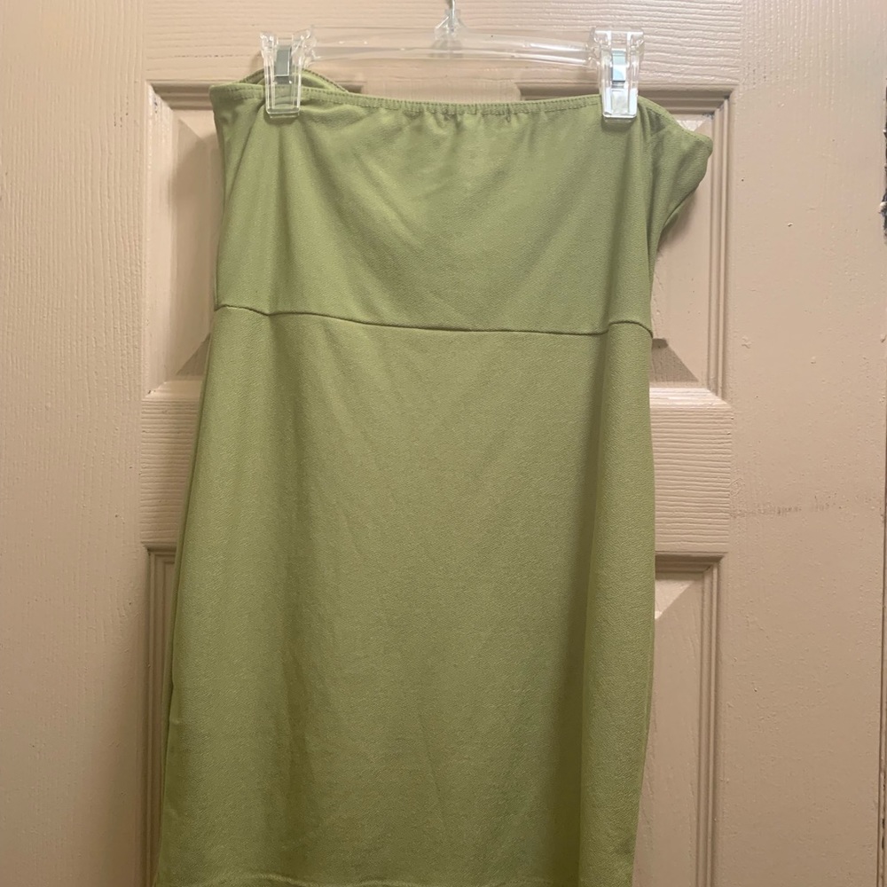 Lime green tube dress